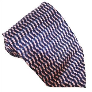 Red White Blue Waving Flag Pattern Silk Tie